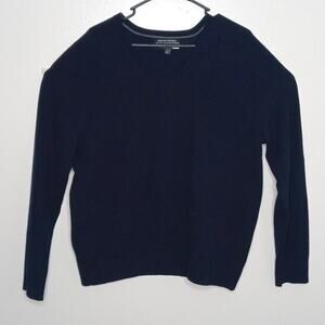 Banana Republic Merino Yarn By Baruffa Navy Blue Long Sleeve Shirt Mens Large